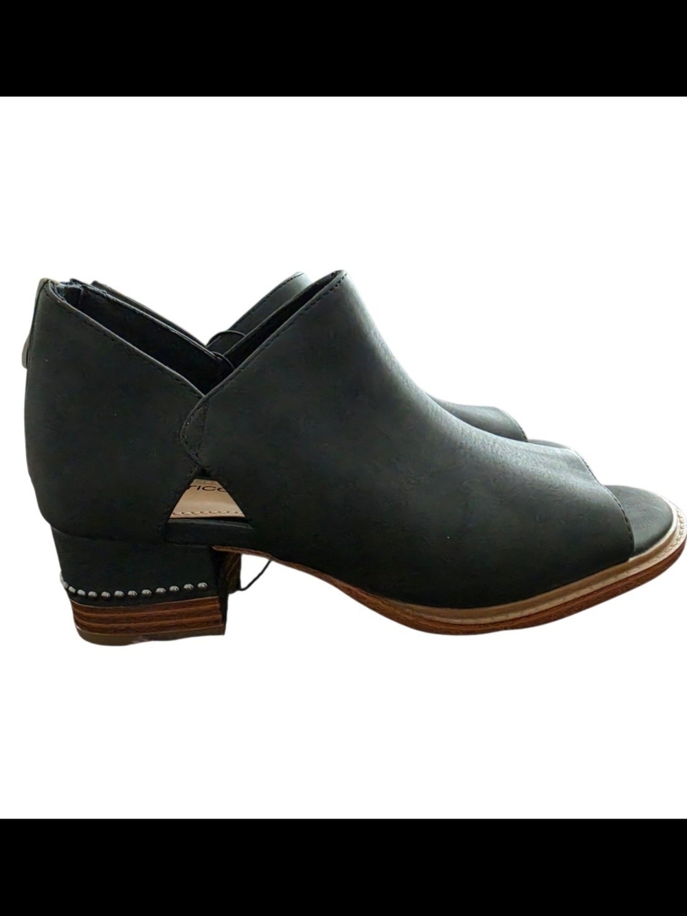 NWT Maurices Black Supercush Ciara Studded Peep Toe Booties Women Size 6.5